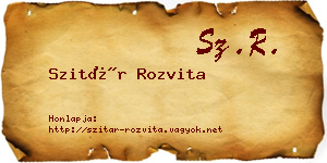 Szitár Rozvita névjegykártya